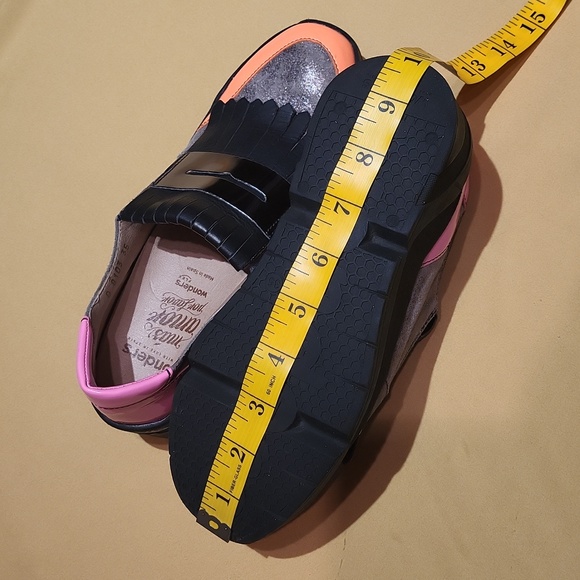 Wonders Platform Loafers Shoes Slip-ons Spain / Sz 5 / Neon orange/pink, black - Picture 16 of 17
